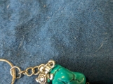 Turquoise bead and turtle keychain