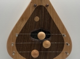 3 String door harp Cherry border Simple Walnut Cross inlay