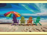 Colourful Beach Chairs Cross Stitch Pattern