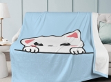 Cute Kitten Polyester Premium Fleece Blanket