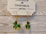 Embroidered Clover Earrings
