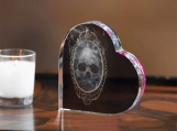 Gothic Skull Mirror Heart Shaped Acrylic Desktop Ornament