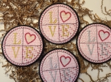 LOVE embroidered coaster
