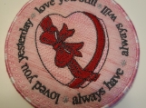 Love you always embroidered coasters