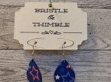 Patriotic earrings red, white and blue