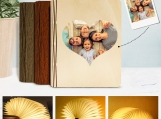 Personalized Wooden Folding Book Lamp with Heart Picture