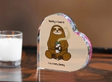 Sloth Novelty Heart Shaped Acrylic Desktop Ornament