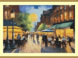 Street Cafe Cross Stitch Pattern