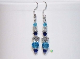 RnJ_FloralCrystal_Blue Earring 925 SilverWire