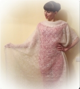 Orenburg Scarf Orenburg down-hair knitted warm gossamer lace shawl tippet stole white