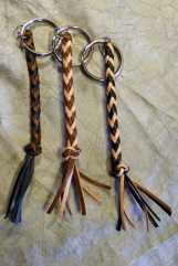 Black Leather Braid & Bead Key Chain #AKC9038K - Jamin Leather®