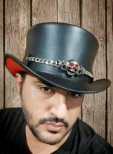 TOP Hat Octopus deals Engraved El Darado Eye band Biker Hat