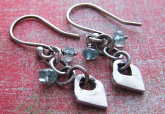 Handmade Peaceful Heart earrings. 
