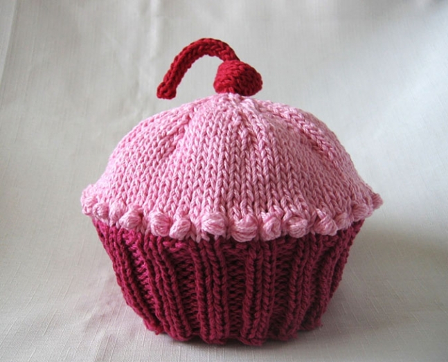 Knitted Cupcake Cotton Hat by Boston Beanies. 