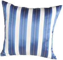 Pillow Cover in Classic Wide Blue and White Stripes.