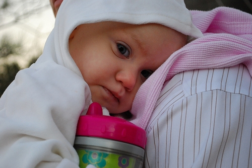 Layla Grace hugging her mom.