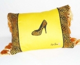 Girly Leopard Pillow in Yellow and Black.