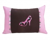 Layla Grace Charity Girly Pink Brown Polka Dot Pillow. 