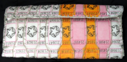 White Orange Pink Raffle Ticket WALLET 