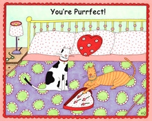 Valentine's Day Cat Card - You're Purrfect! 