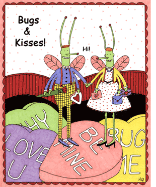Bugs and Kisses handmade cards.