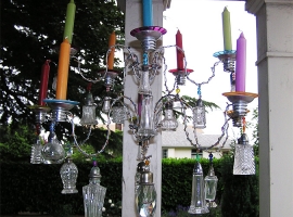 Chandelier, recycling and repurposing. 
