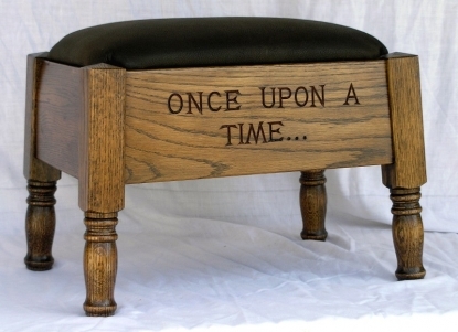 Oak and Leather Story Footstool 