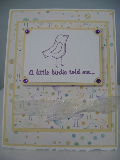 Bird card, handmade.