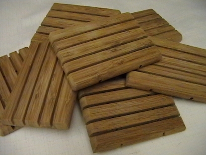 Bamboo wood soap dish