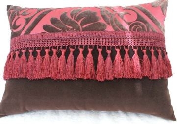 Victoriana Pillow in Brown Rose Velvet