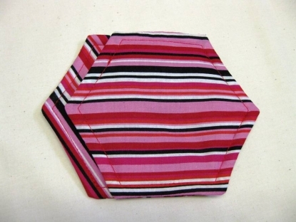 Pink and brown coasters