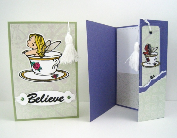 Bookmark Card - Teacup - Blonde - Handmade  