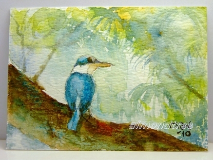 Kingfisher water color painting
