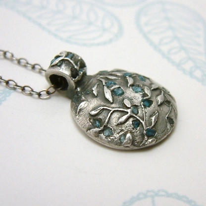 Silver leaf necklace