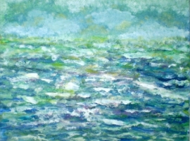 Ocean Colors, acrylic abstract, framed