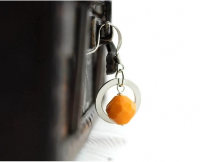 Tangerine Sunny yellow citrus mango earrings Vasantika, by AhKriti.