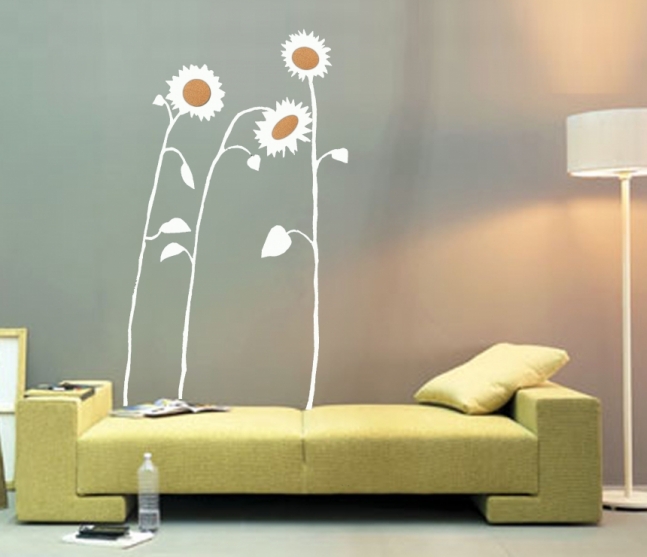 Daisy vinyl wall decals.