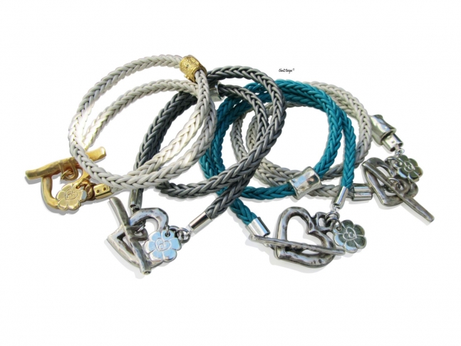 Wrap braided charm bracelet
