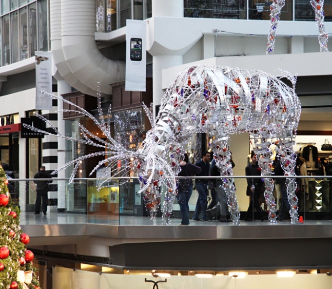 Reindeer at Toronto Eaton Center, Christmas decorations 2011.