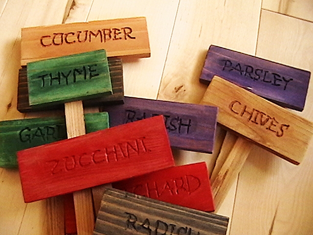 Cedar Plant Marker Garden Stakes.