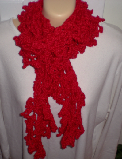 scarf red ruffly