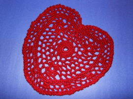 red heart crochet table cover