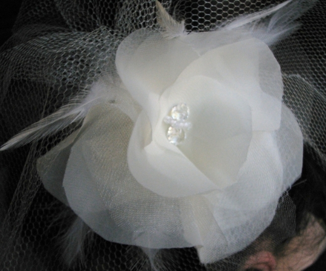 White Floral Bridal Hairpiece