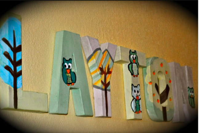 wall decor for nursery decorating  - wooden name wall hanging