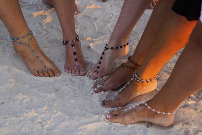 Crystal Dazzle Beach/Destination Wedding Barefoot Sandals (pair)