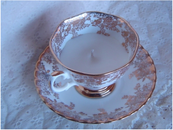 Tea Cup Candle Vintage Royal Albert Pure Vegetable Soy Candle 