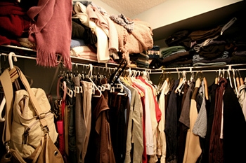 Busy closet.