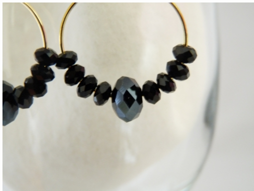 handmade hooped earring with onyx by red rock designs