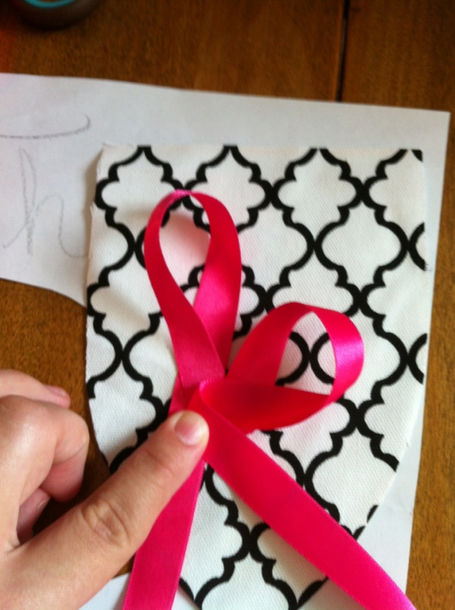 Creating a DIY ribbon word banner, courtesy of Bluebird Photography