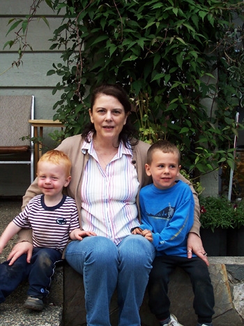 Debra Westdorp with grandkids.